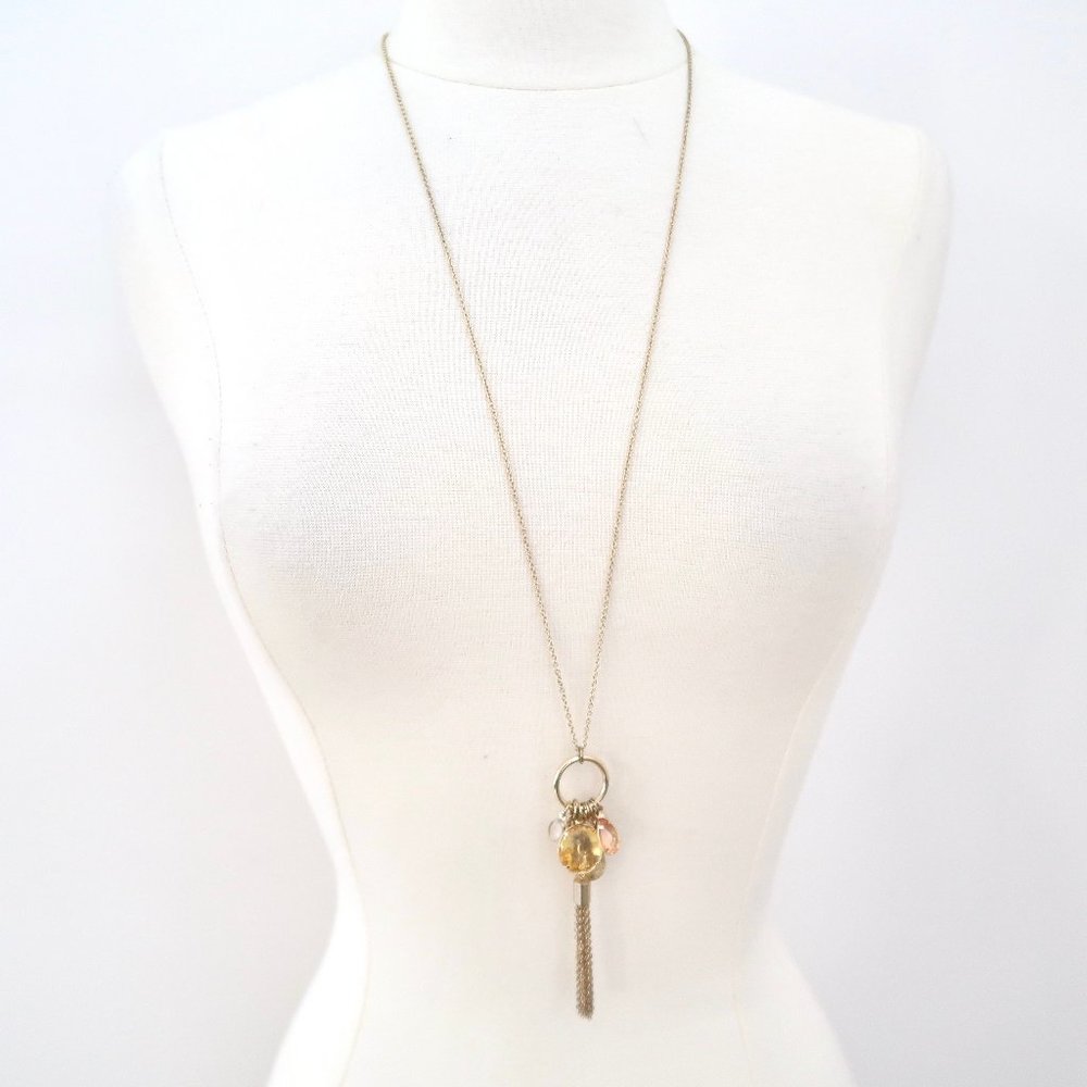 LOFT charm & tassel necklace